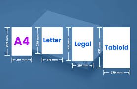 Letter size paper dimensions